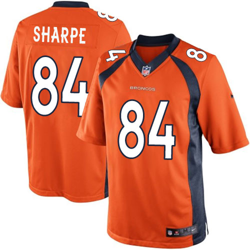 Men's Limited Shannon Sharpe Nike Jersey Orange Home - #84 NFL Denver Broncos
